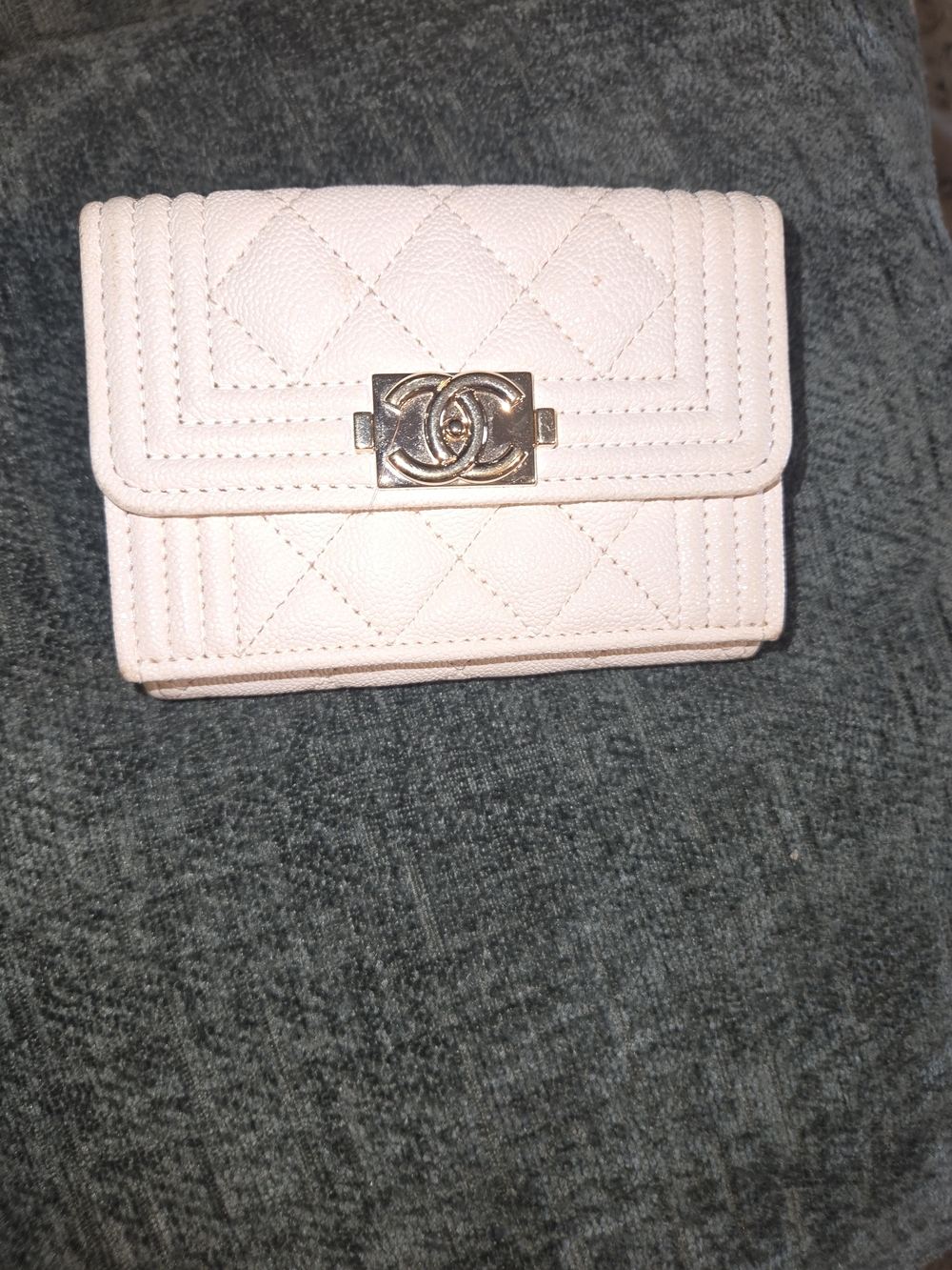 Chanel Quilted Small Leather Wallet in Bright White
